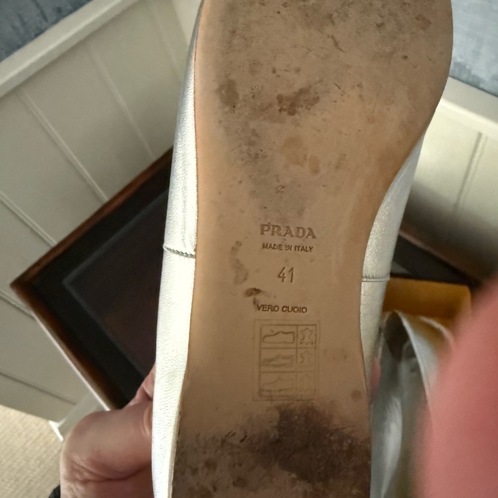 Rare Vintage Prada Early 2000s Silver Peep-Toe Women's Shoes size 41 - Picture 6 of 14